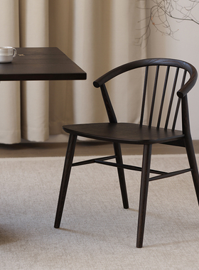 北欧设计表情英国ROOT系列中古SABA进口橡木实木圈椅网红餐椅