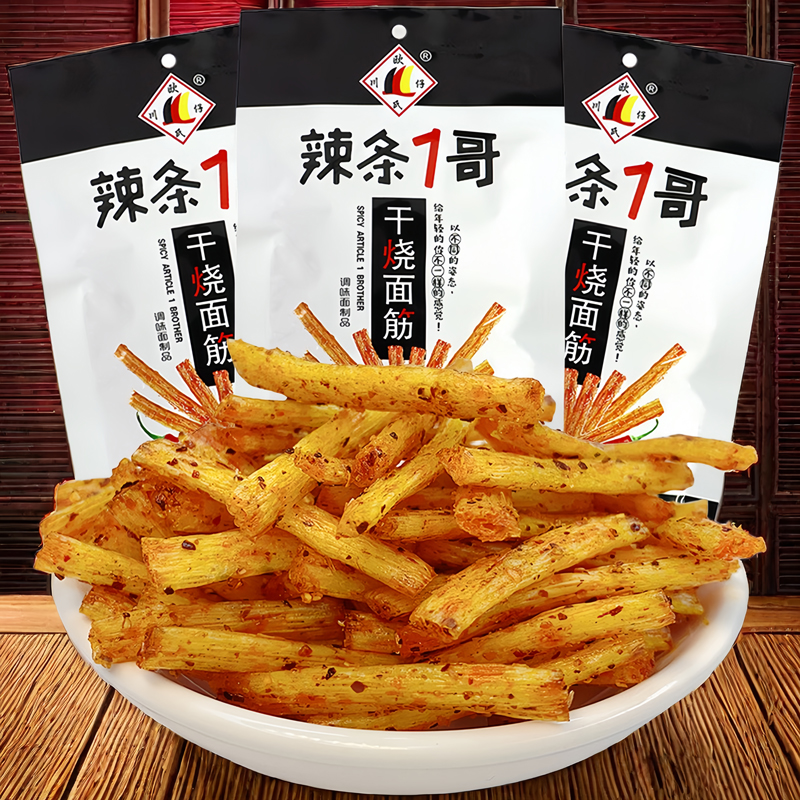 欧氏川仔辣条1哥干烧面筋辣食
