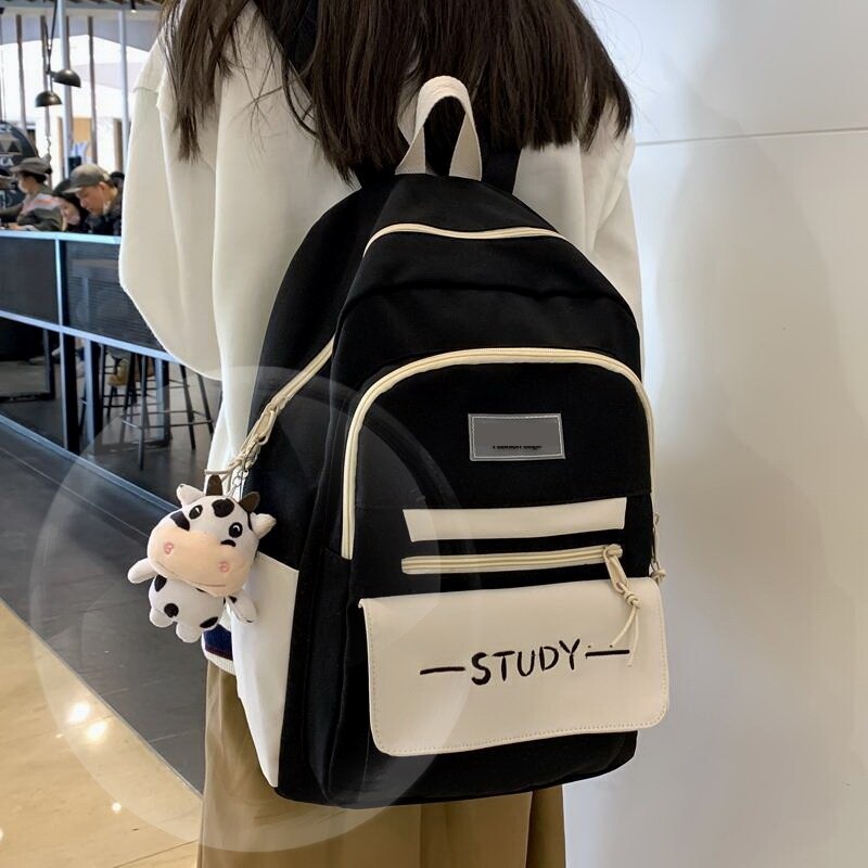 2023年新款高中生书包女初中韩版女生大容量双肩包ins简约中学生