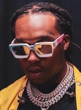 ins风网红方框墨镜男明星同款太阳镜欧美潮人复古嘻哈街拍眼镜女