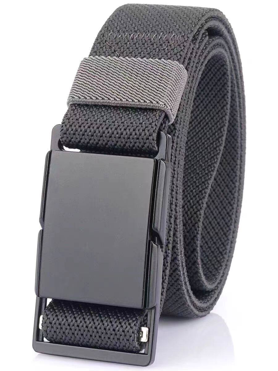 NYLON CANVAS BELT ALLOY MAGNETIC AUTOCLASP MAGNETIC WOVEN TROUSER BELT QUICK-RELEASE BUCKLE ELASTIC STRETCH TACTICAL WAISTBAND