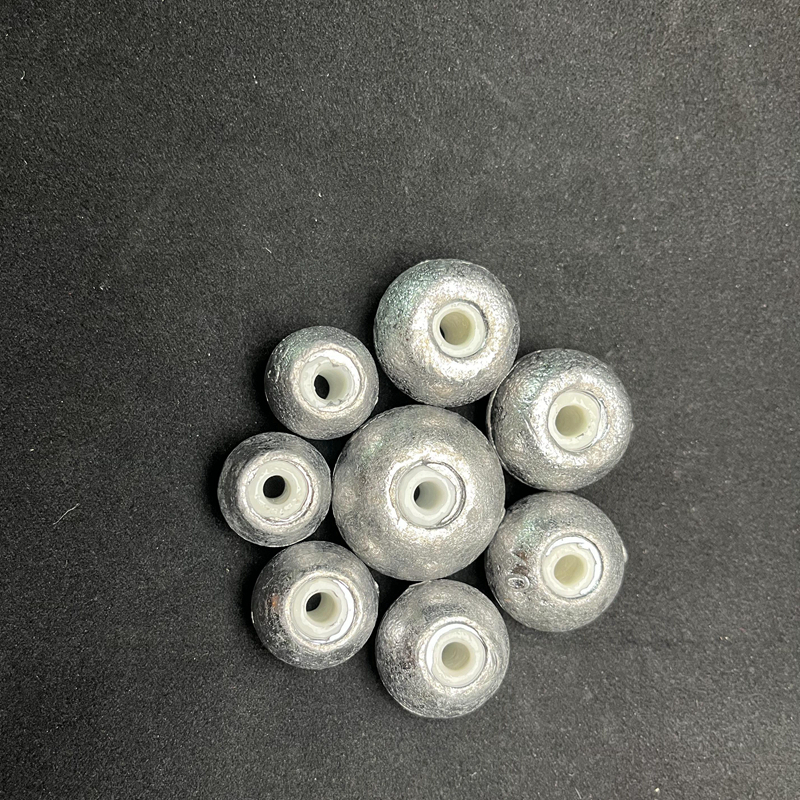 瓷环鱼坠草鱼鲢鳙水怪专用磁环通心铅坠算盘铅陀翻板水雷算盘珠磁