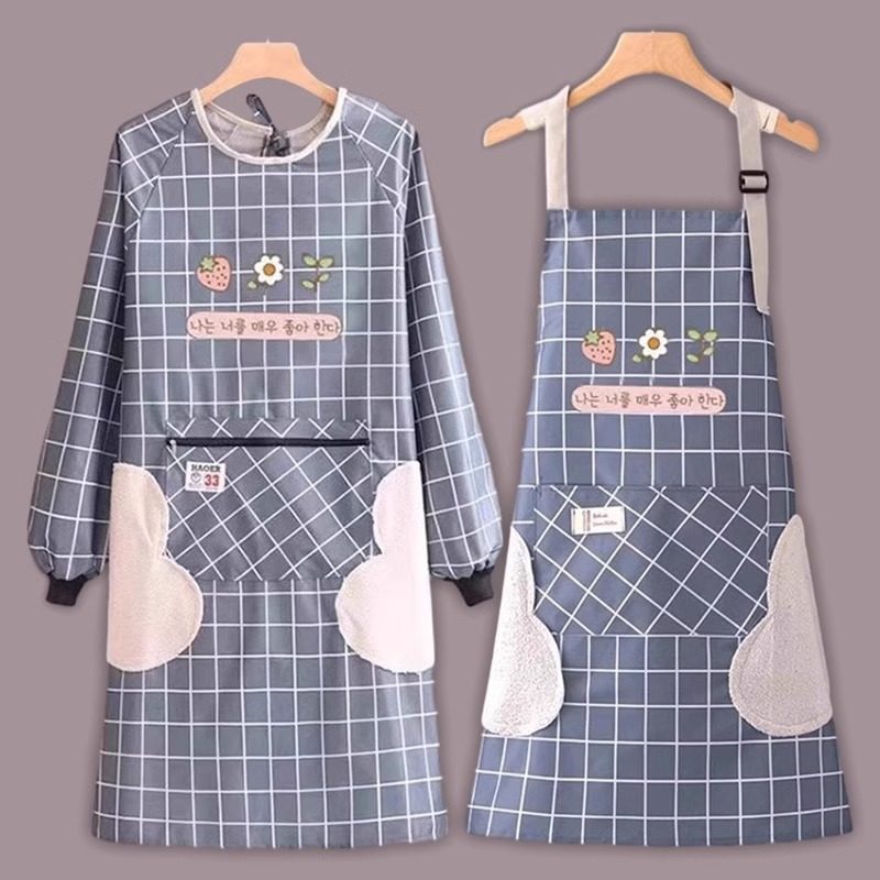 厨房做饭专用围裙2025新款女士防水长袖罩衣家用秋冬季工作服围兜,家庭/个人清洁工具,围裙,淘宝优惠券,粉丝福利购,淘宝优惠卷