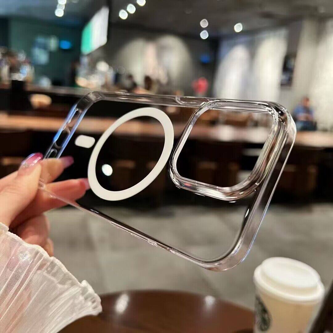 【薄如隐形，不发黄】PC硬壳磁吸透明带镜头膜适用iphone14pro手机壳苹果12/13proMax超薄高级保护套男女11