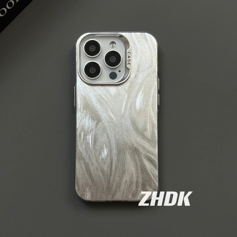 高端奢华渐变镭射适用15ProMax烫银iPhone14羽纱11炫风高级感13Pro渐变12 Pro Max防摔手机壳个性创意保护壳