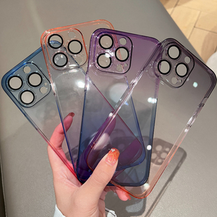 一体防尘电镀硬壳适用苹果13pro手机壳新款iphone13自带镜头膜12透明12promax男士promax简约高级感保护套女