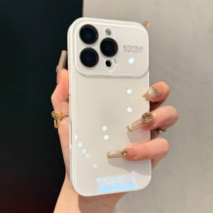 夏天高颜值清新多巴胺适用苹果16promax手机壳大视窗iphone15ProMax新款玻璃14pro女16高级13p全包保护套17pm