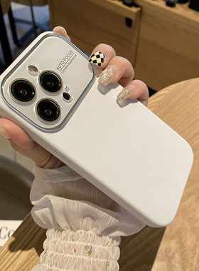 液态大视窗适用iPhone15pro苹果13手机壳14ProMax新款12纯色硅胶17男女16plus情侣13promax镜头全包防摔套air