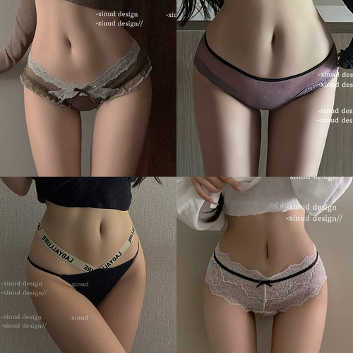 「LA」晚安派对*LadyAllure情绪套盒纯欲蕾丝女内裤四条组合装