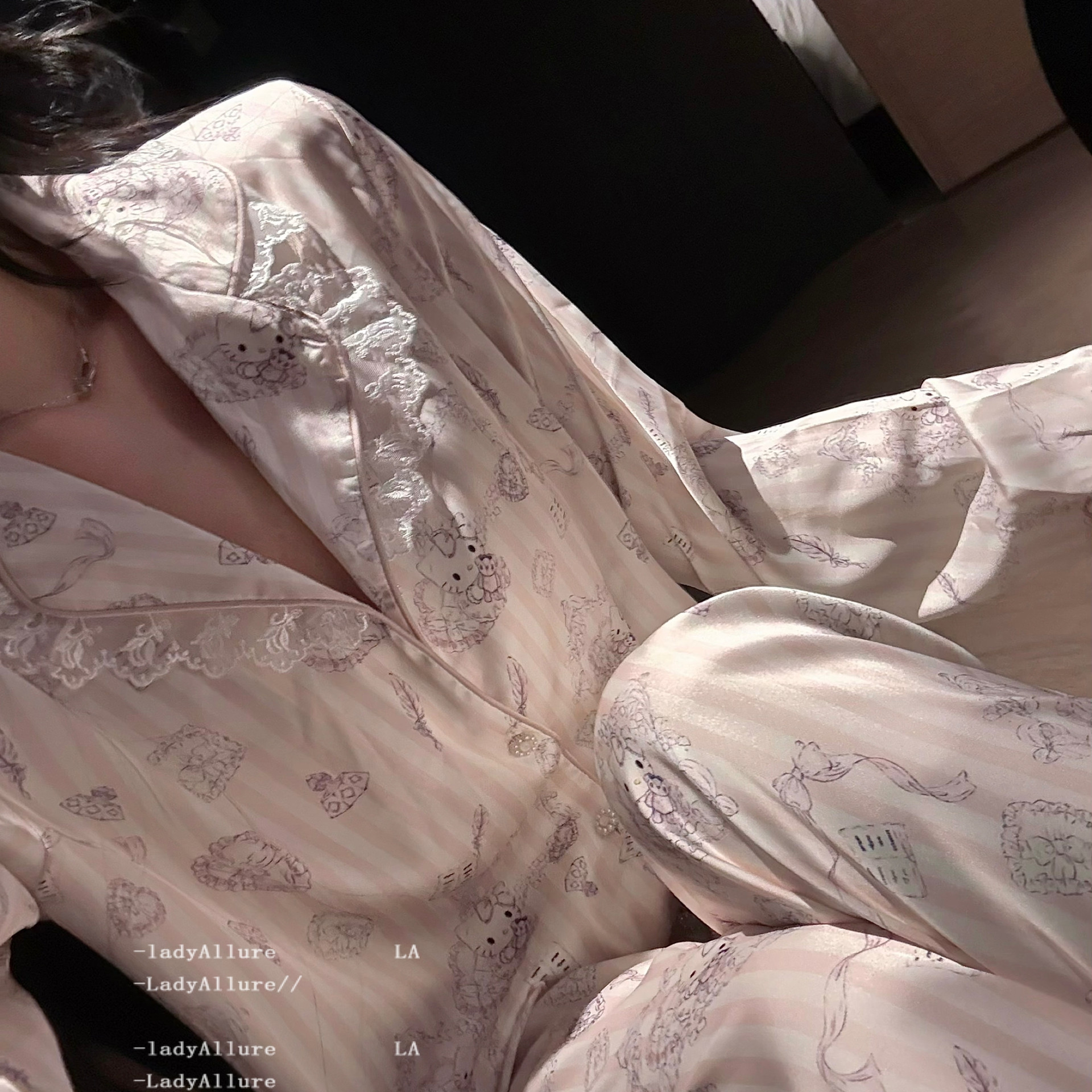 「LA」Katy·落日甜曲丨软线系列*甜美少女可爱印花冰丝睡衣套装