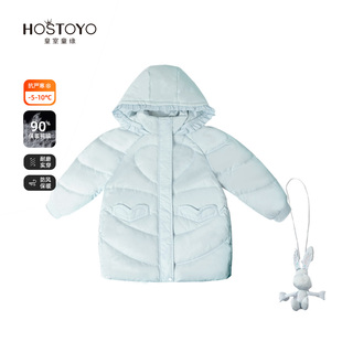 皇室童缘女童羽绒服2025冬季新款洋气连帽简约外套中大童冬装上衣
