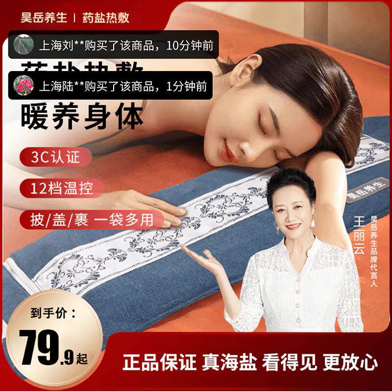 昊月养生海盐热敷袋电加热药盐艾草理疗包王丽云代言暖宫暖腰盐袋