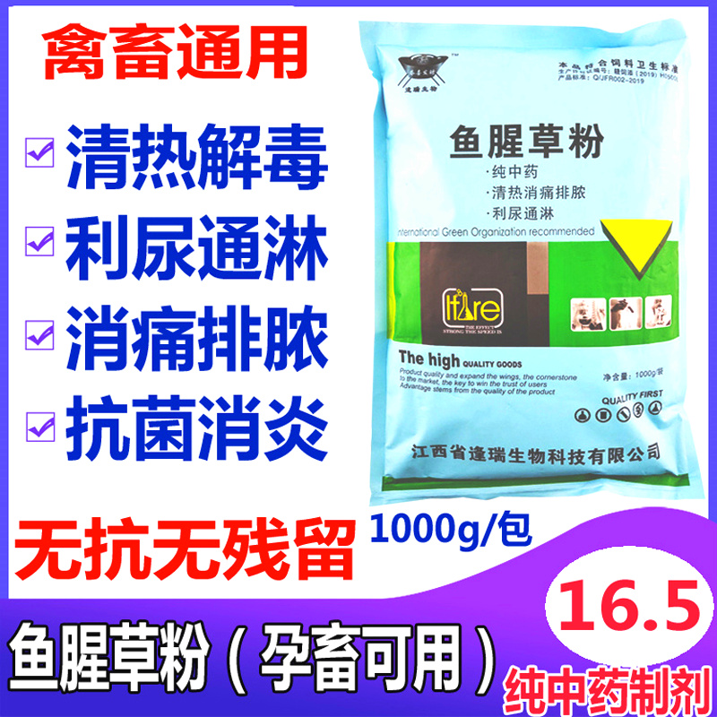兽用鱼腥草粉末抗菌消炎清热解毒散鸡鸭鹅禽猪牛羊用中药消炎排毒