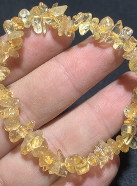 天然巴西黄水晶随形手链招米米不规则水晶饰品手串