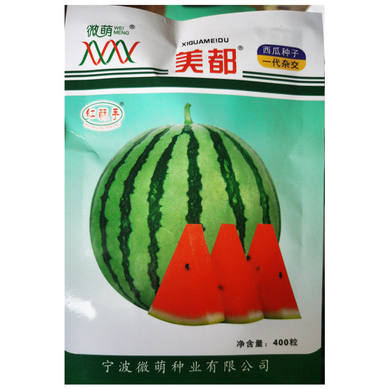 宁波微萌美都西瓜种子浙江西瓜耐放高产400粒现货包邮2022新籽