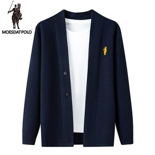 拉尔伦保罗男士羊毛开衫春秋季新款针织衫外套休闲潮流外穿上衣薄