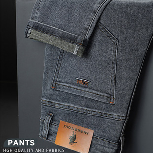 拉尔伦保罗牛仔裤秋冬季新款正品男士直筒修身款商务厚款休闲男裤