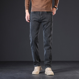 拉尔伦保罗牛仔裤秋冬季专柜同款商务男士直筒款商务厚款休闲男裤