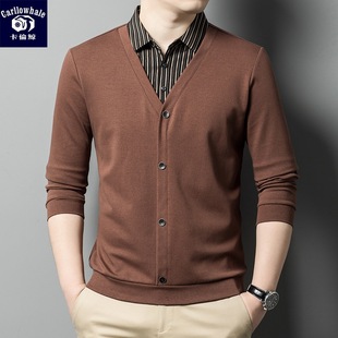 中年休闲男装 长袖 假两件T恤衫 Polo衫 春秋季 卡伦鲸保罗新款 男士