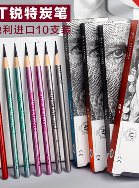 RT锐特瑞特炭笔美术生专用素描软炭笔特软速写特软中硬MIJNO瑞特铅碳炭笔美术专业考试绘画单支瑞蒙特瑞萌特