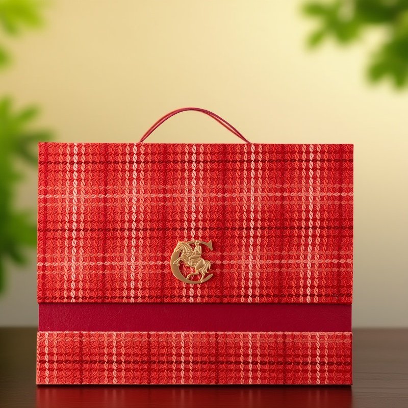 2025新款红酒皮盒葡萄酒包装礼盒两只装送礼喜庆小香风空盒手提箱