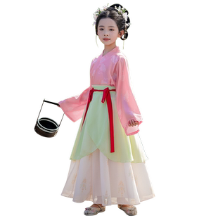 儿童宋制汉服女童日常古风童装中国风秋季小女孩夏宝宝古装超仙