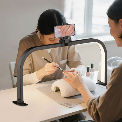 美甲补光灯LED补光灯美甲灯黑色桌面式手机支架美甲工具可折叠