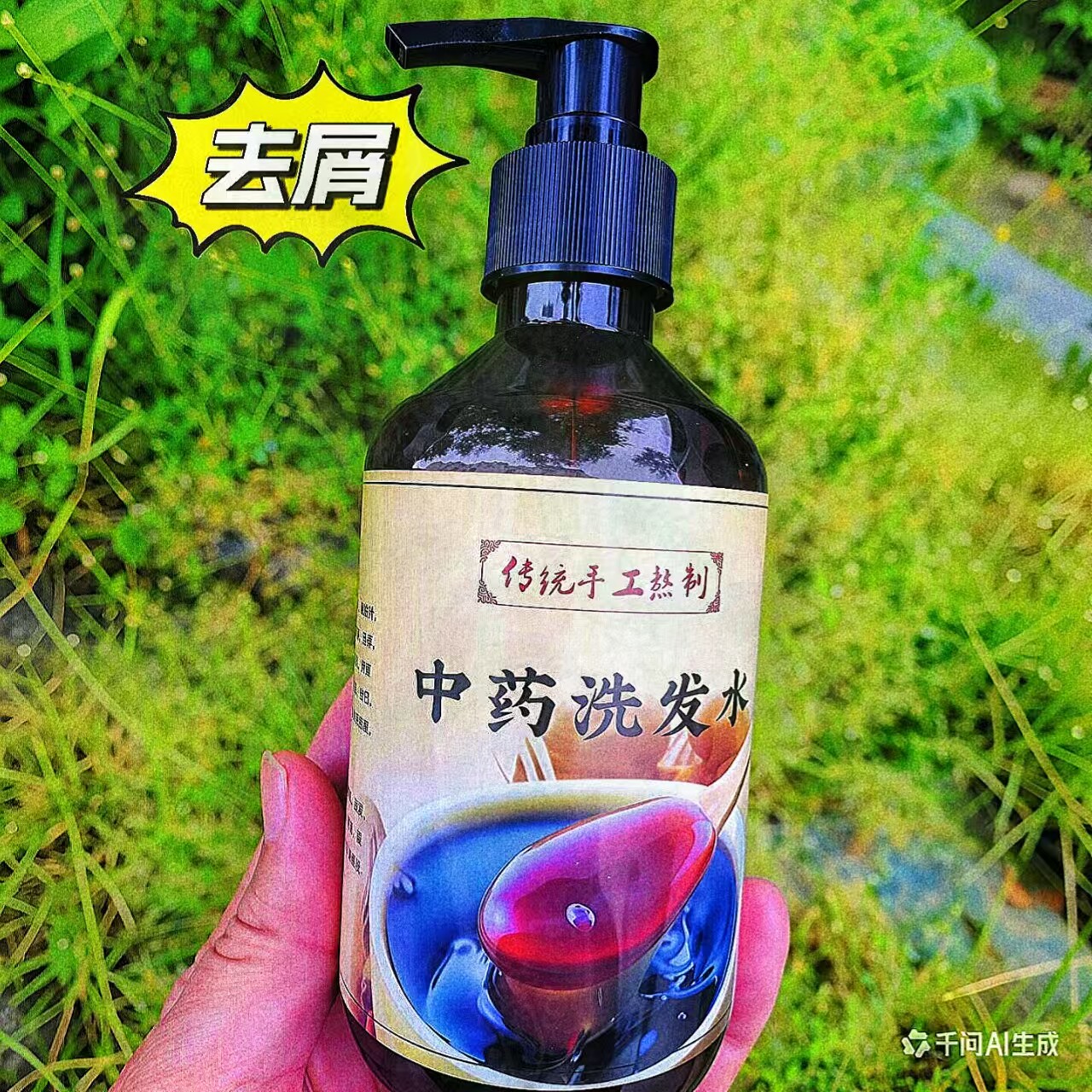 手工侧柏叶(去屑)洗发水植物止痒防脱护发控油古方去油皂角养发