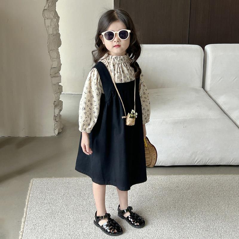 女童春款2026新童款装连春装套装宝宝衣CGC服碎花娃娃衫背带裙衣