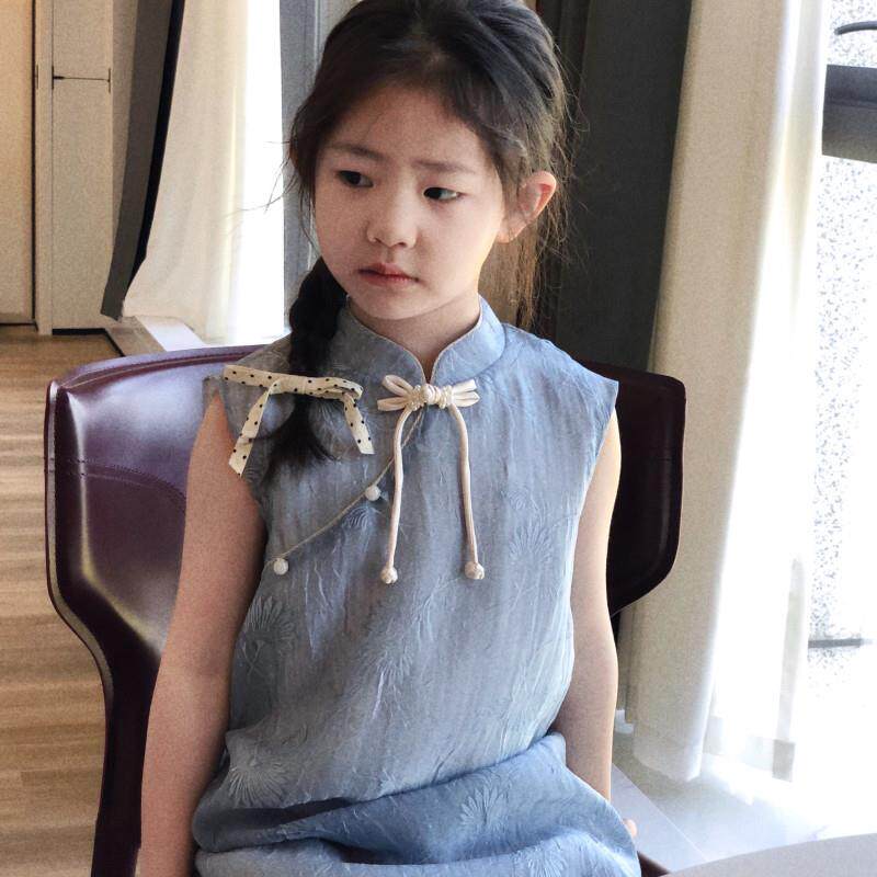 美妞之城女JJT童气质大气衣蕾丝旗袍连裙中童裙0子225大夏季新款