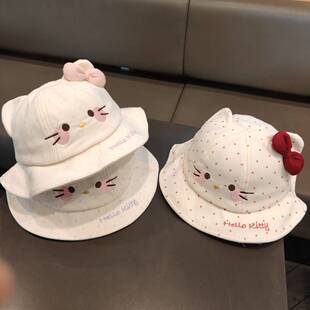婴儿帽子春秋季渔夫帽可爱超萌小月龄宝宝遮阳帽户外防风太阳帽子