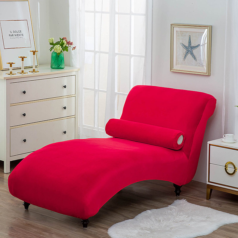 纯色加厚银狐绒无扶手沙发贵妃躺椅套懒人沙发套全包沙发床罩弹力