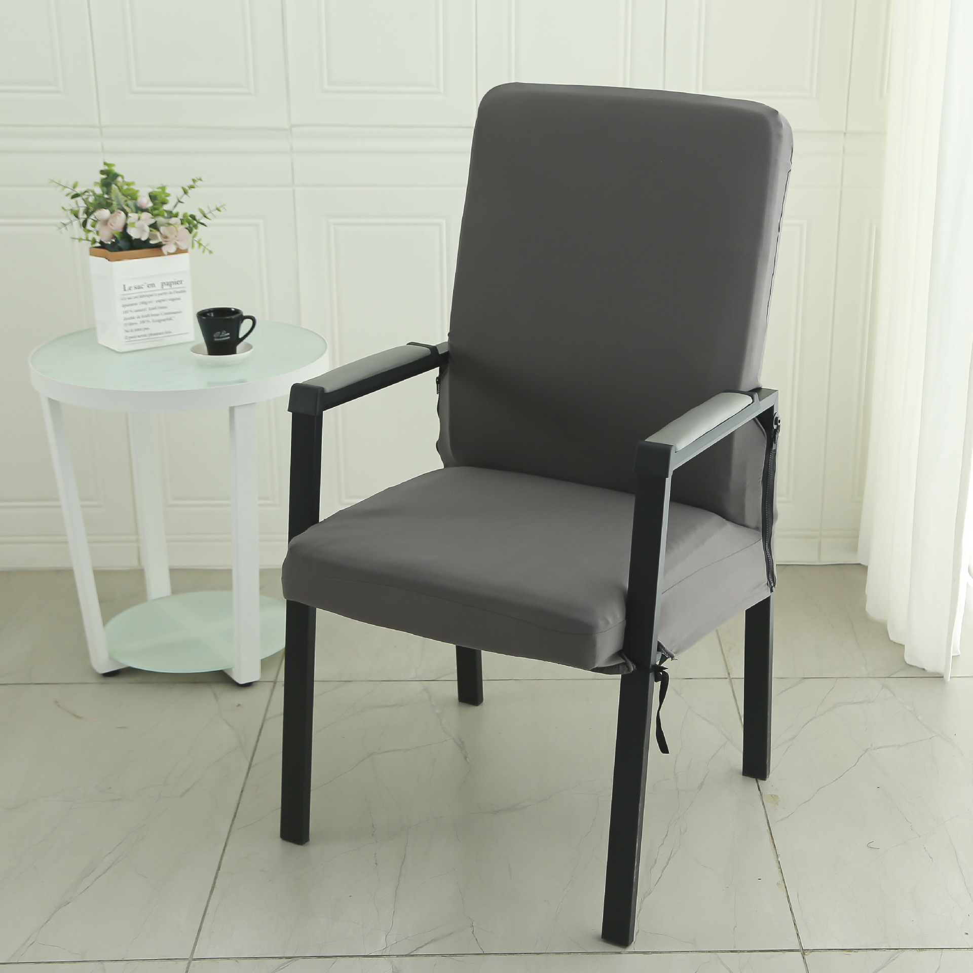 通用弹力实木扶手麻将椅套