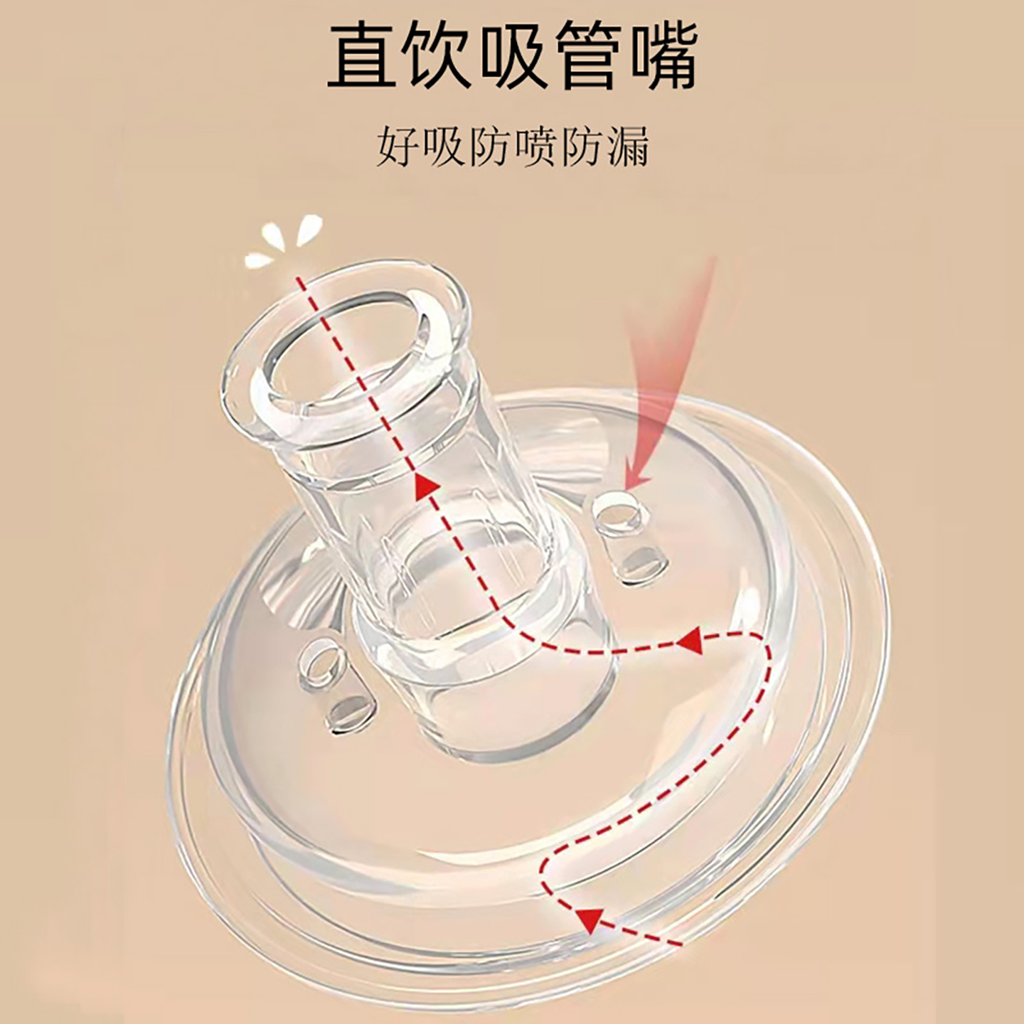 直饮吸水嘴宽口5cm奶瓶配件通用