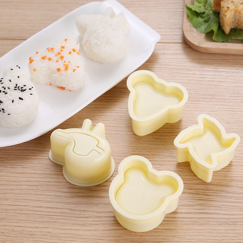 卡通造型饭团模具mini小熊小猪米奇风车寿司紫菜包饭套装带饭勺