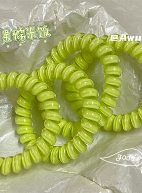 4根装!芒果糯米饭电话圈清新果绿巨显白高级感头绳甜美学生女发圈