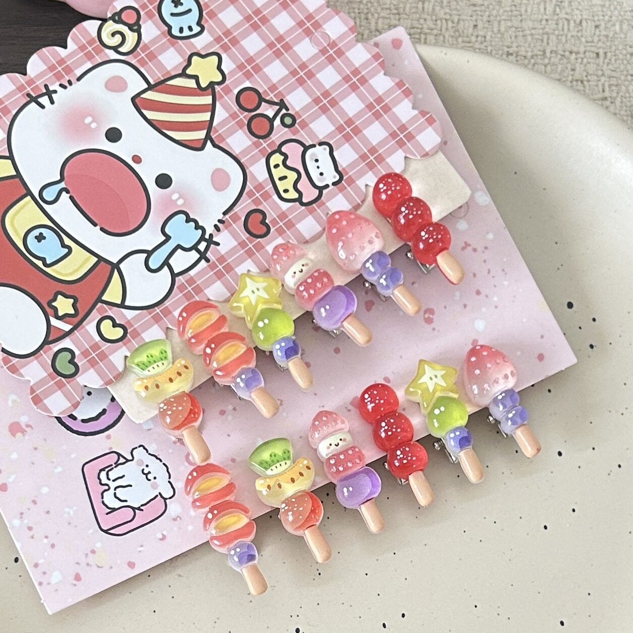 可爱卡通果冻水果糖葫芦鸭嘴夹甜妹少女食玩碎发学生迷你百搭头饰