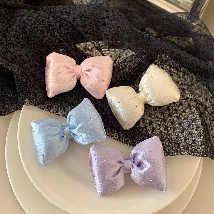 蝴蝶结对称可爱发夹少女甜美新款侧边发卡发饰马尾刘海鸭嘴头饰新