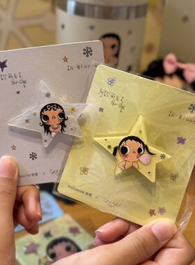 可爱yuyu联名五角星发夹卡通女孩侧边刘海夹少女百搭碎发夹子头饰