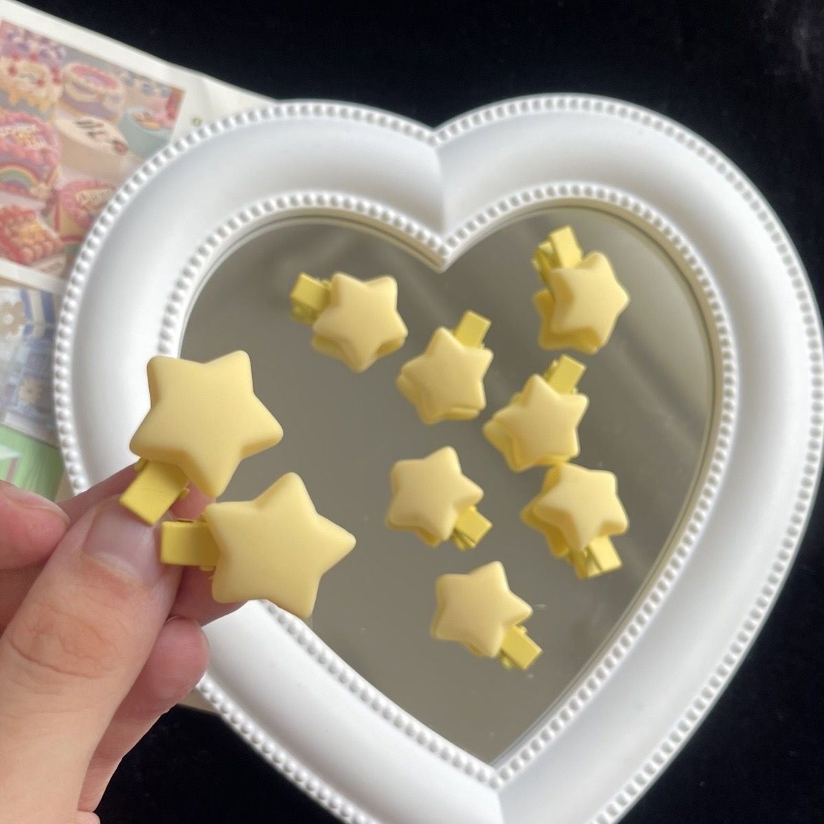 迷你奶黄星星鸭嘴夹简约ins可爱发夹星形儿童发卡少女学生刘海夹