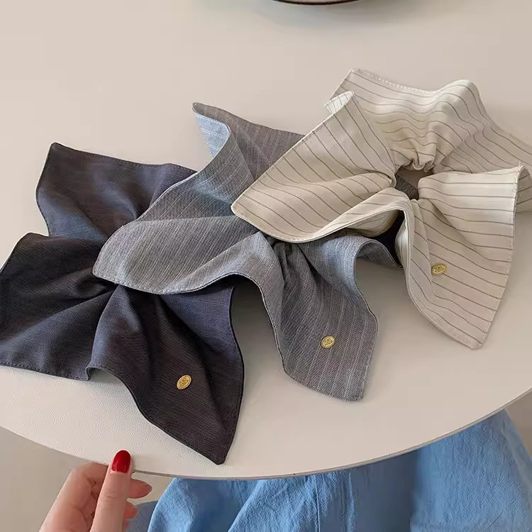 韩系高级感布艺条纹方巾大肠发圈女超大低马尾扎头发头绳气质头饰,饰品/流行首饰/时尚饰品新,发饰,淘宝优惠券,粉丝福利购,淘宝优惠卷