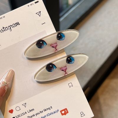 鞠婧祎星奇摇大脸猫咪发夹可爱蠢萌小奶猫碎发边夹卡通高颜值发饰