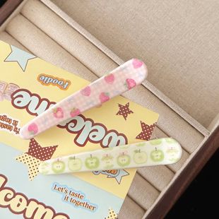 夏季清新水果长条发夹甜美高颜值少女侧边鸭嘴夹发卡发饰批发夹子