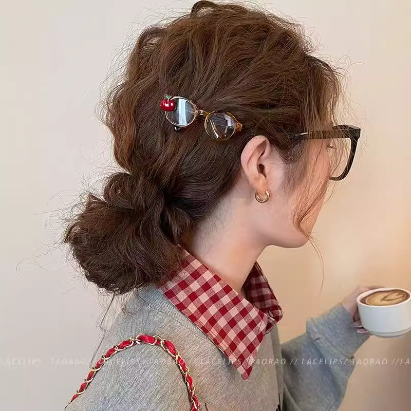 苹果眼镜发夹女侧边夹前额刘海夹2025新款高端发卡时髦设计感头饰