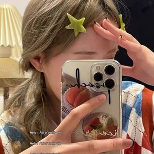 天气好 清甜感醋酸不规则星星发夹侧边刘海鸭嘴夹头饰女 事事宜