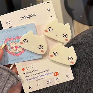 可爱软妹晕晕猫发夹甜美卡通猫咪侧边刘海夹网红百搭学院风刘海夹