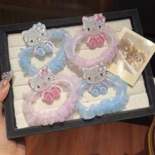 甜美碎花小清新猫发圈少女心卡通马尾发绳ins森系小肠圈气质发饰