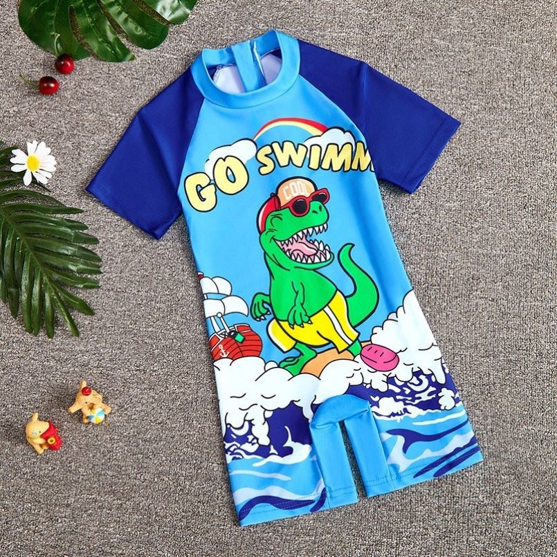 2025款夏季儿童恐龙泳衣套装