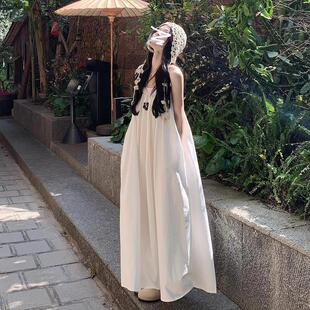 开春小个子白色吊带连衣裙子女春季新款2025夏季海边度假气质长裙