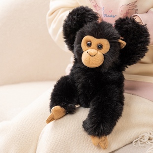 正版动物园仿真黑猩猩公仔毛绒玩具可爱小猴子玩偶布娃娃礼品批发